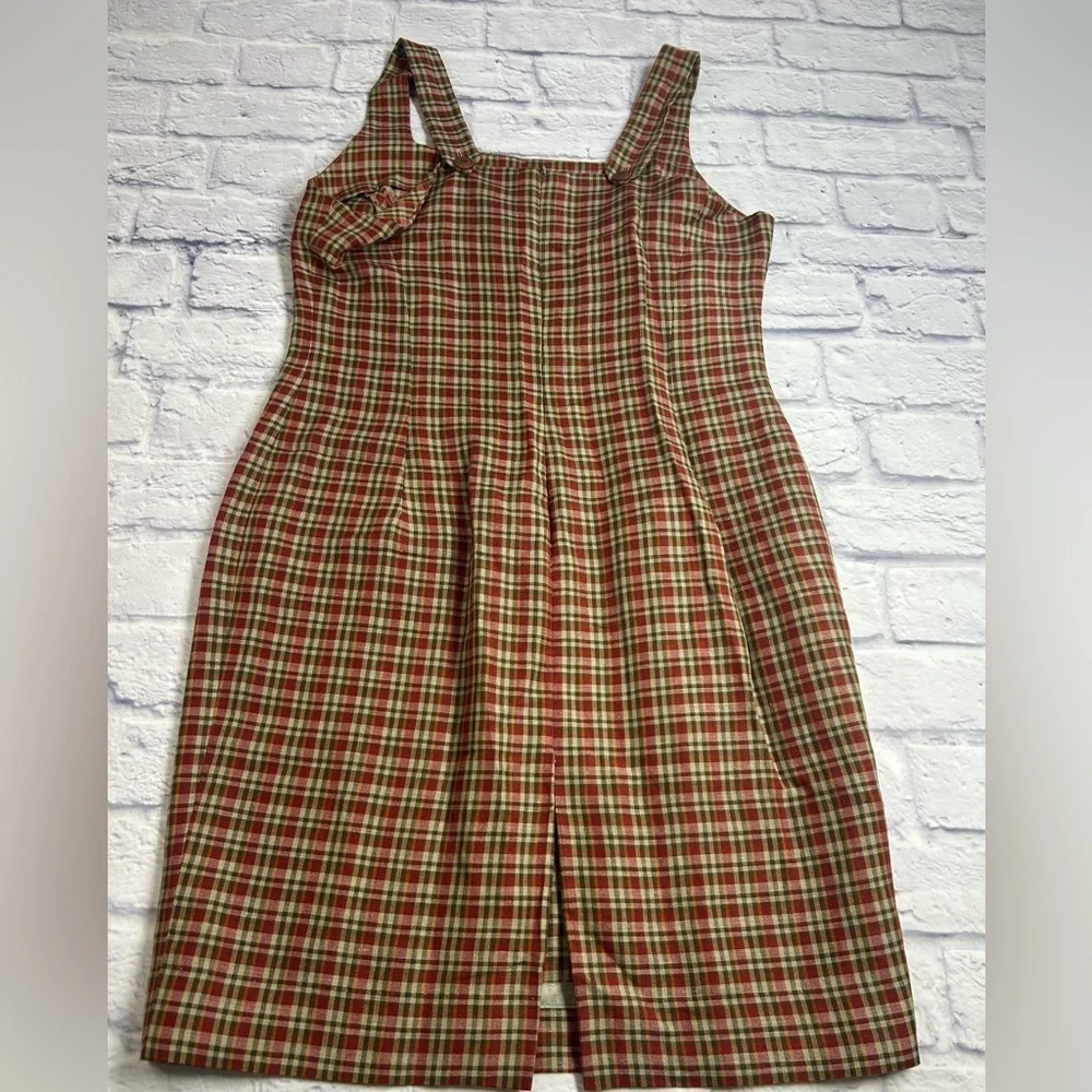 Vintage 90’s Rena Rowan for Saville Plaid Jumper Dress. Preppy. Dark Academia. - Picture 5 of 7